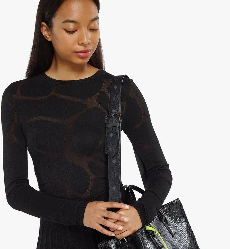 MCM Aren Buckle Shoulder Strap in Visetos Descuentos del mes