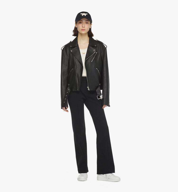 MCM Cropped Rider Jacket in Lamb Leather Rebajas de fin de temporada