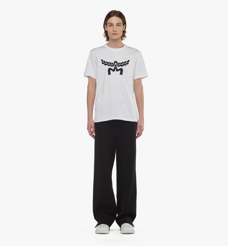 MCM Laurel Logo Print T-Shirt in Organic Cotton Oferta especial