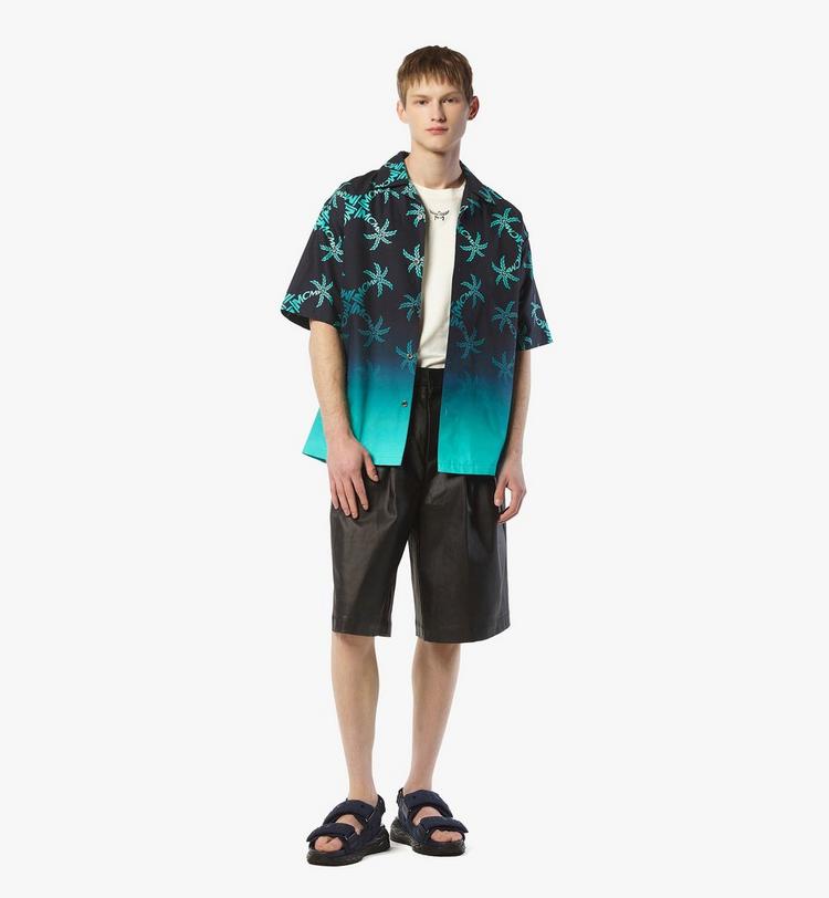 MCM Palm Monogram Print Shirt Superdescuento