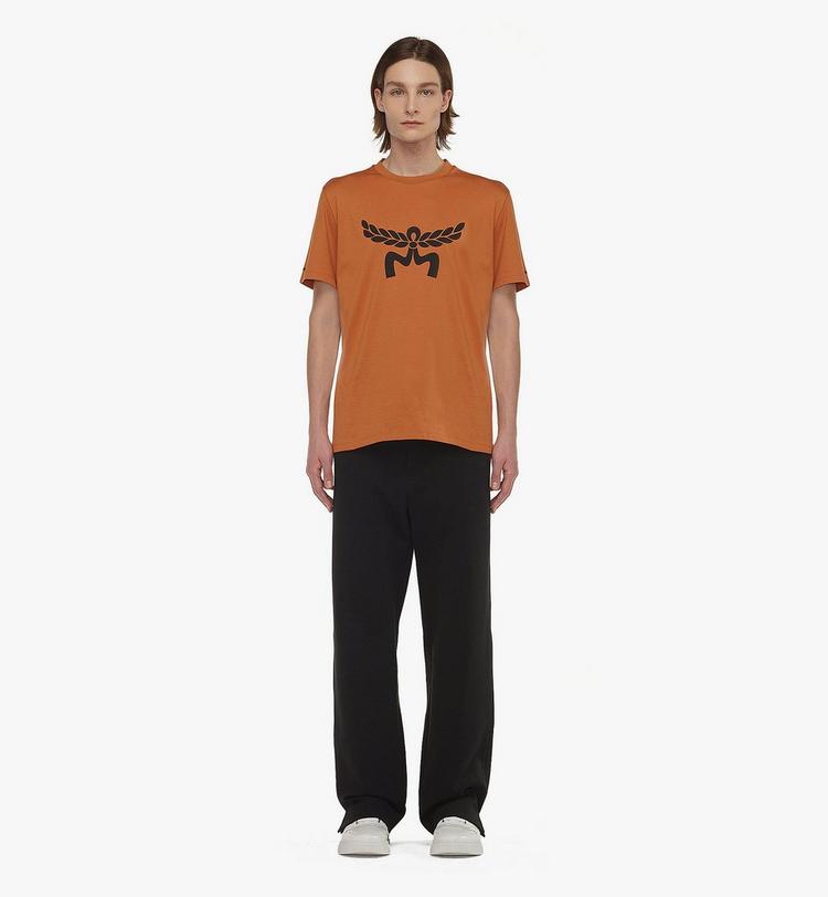 MCM Laurel Logo Print T-Shirt in Organic Cotton Limitado a 3 días