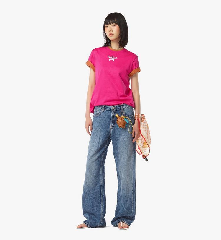 MCM Logo Print T-Shirt in Organic Cotton En oferta