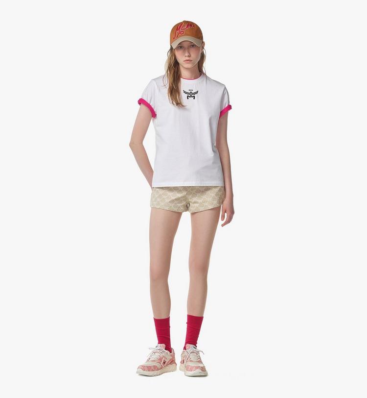 MCM Logo Print T-Shirt in Organic Cotton Libre de impuestos