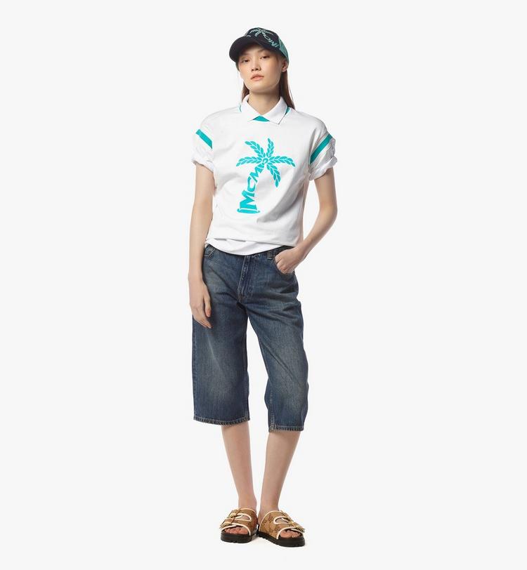 MCM Palm Logo T-Shirt in Organic Cotton Ofertas de temporada