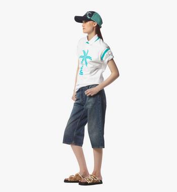 MCM Palm Logo T-Shirt in Organic Cotton Ofertas de temporada