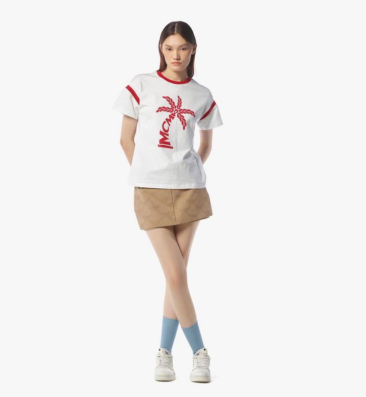 MCM Palm Logo T-Shirt in Organic Cotton Ofertas especiales