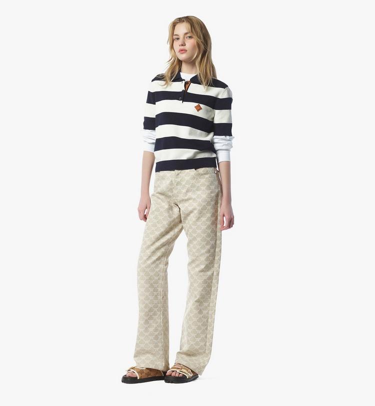 MCM Stripe Knit Cropped Polo Rebajas de fin de temporada