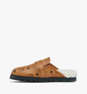 MCM Flat Mule in Visetos and Shearling 2025