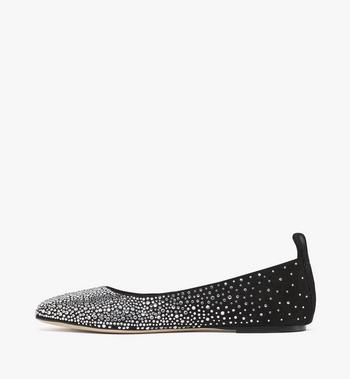 MCM Ballerina Shoes in Gradation Crystal Suede En línea