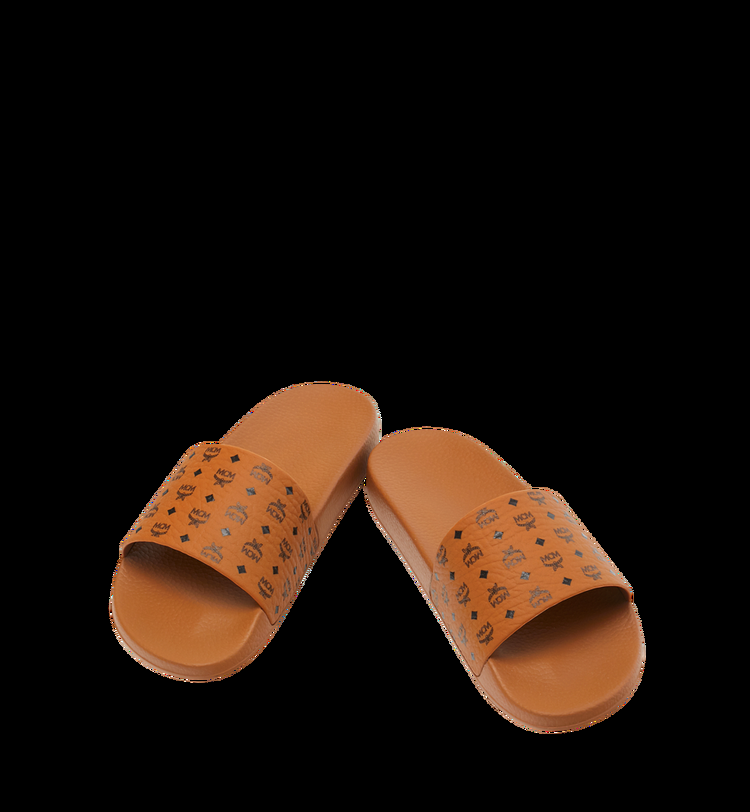 MCM Monogram Print Rubber Slides Ofertas