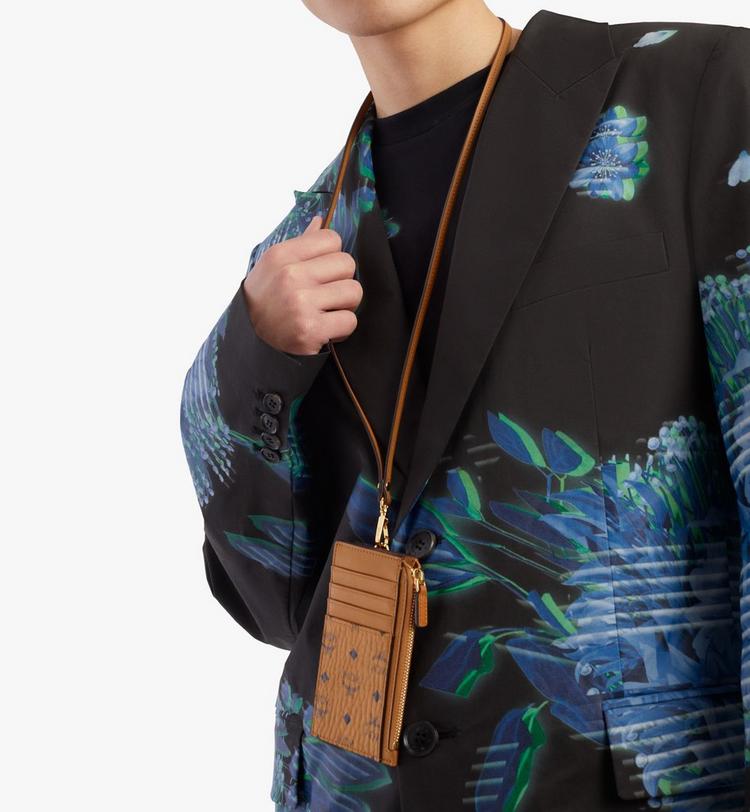MCM Lanyard Card Holder in Visetos Original Mejor oferta