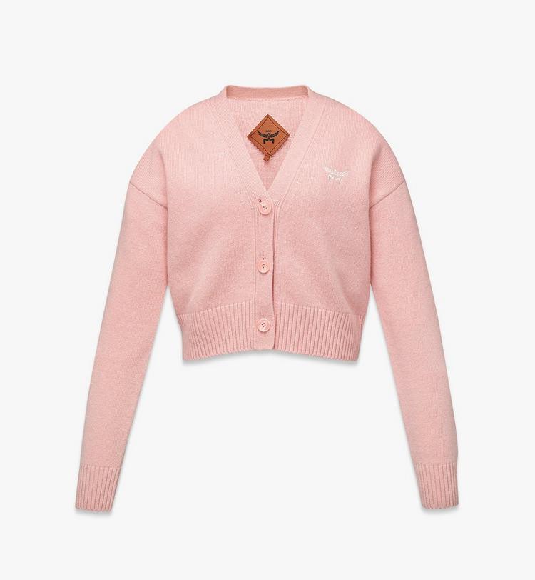 MCM Laurel Cropped Cardigan in Wool and Recycled Cashmere En oferta