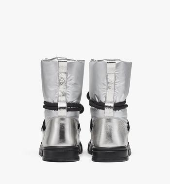 MCM Skyward Ankle Boots in Metallic Calf Leather Descuento