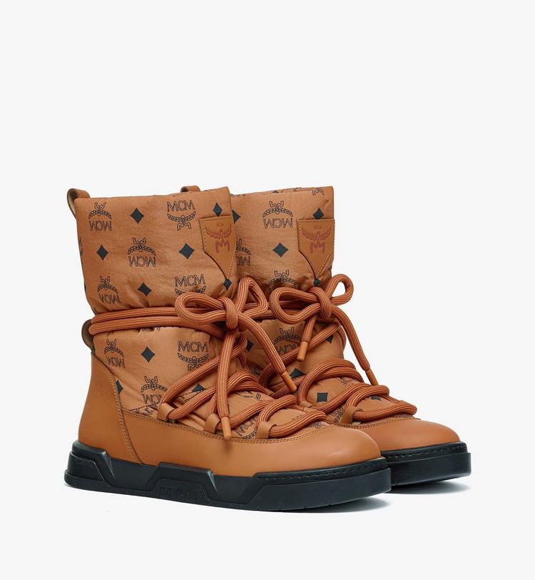 MCM Skyward Ankle Boots in Padded Monogram Nylon
