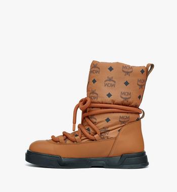 MCM Skyward Ankle Boots in Padded Monogram Nylon Tienda