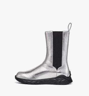 MCM Skywander Boots in Metallic Calf Leather Tienda