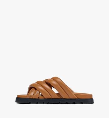 MCM Monogram Print Cross Sandals in Lamb Leather Últimos 2 días