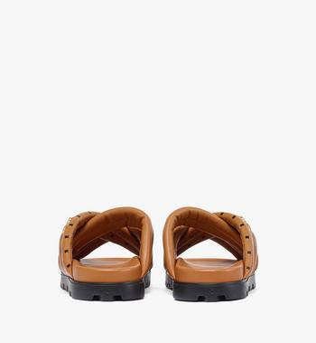MCM Monogram Print Cross Sandals in Lamb Leather Últimos 2 días