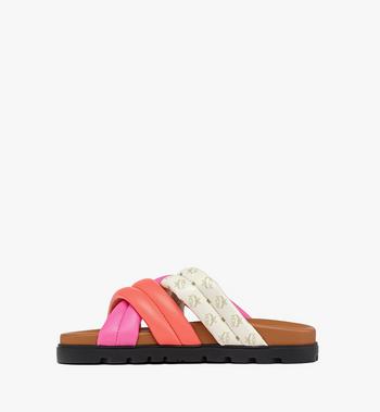 MCM Monogram Cross Sandals in Lamb Leather Promoción trimestral