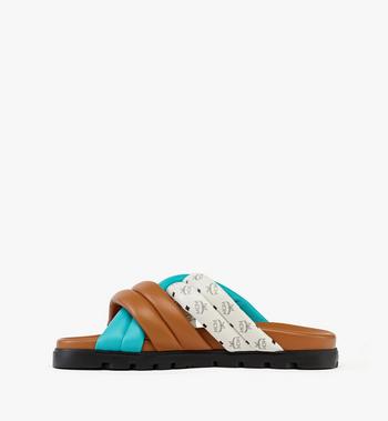 MCM Monogram Cross Sandals in Lamb Leather Liquidación