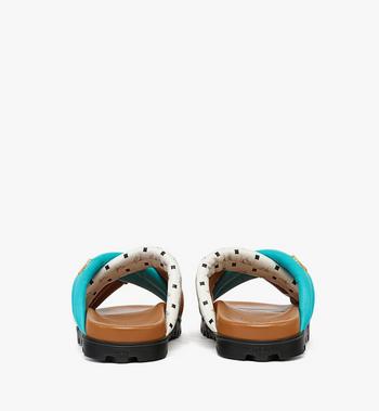 MCM Monogram Cross Sandals in Lamb Leather Liquidación