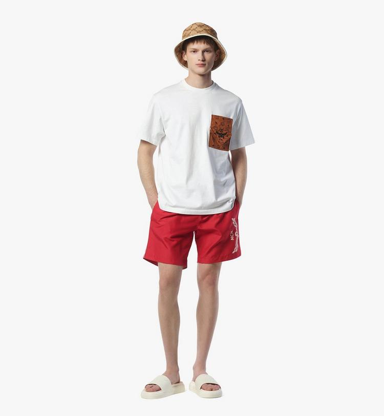 MCM Logo Print Swim Trunks Superdescuento
