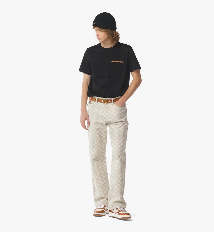 MCM Silket Logo T-Shirt w/ Zip Pocket Liquidación