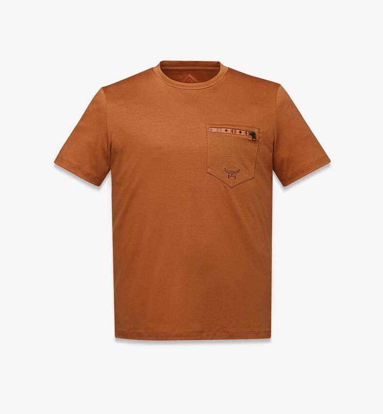 MCM Silket Logo T-Shirt w/ Zip Pocket