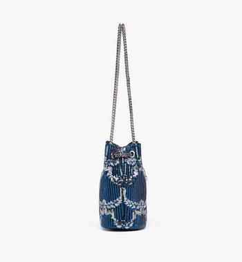 MCM Himmel Bucket Bag in Sequin Monogram Leather Descuento por venta flash