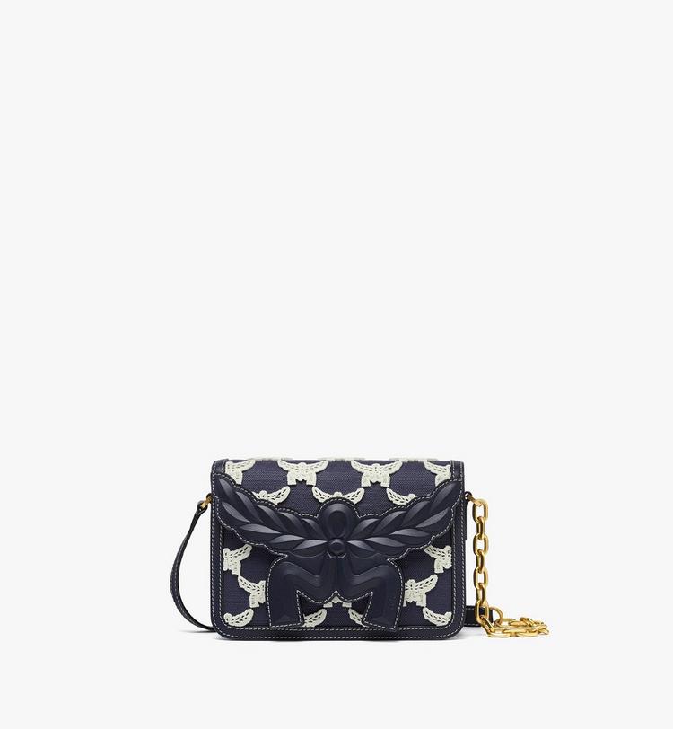 MCM Himmel Crossbody in Leather and Laurel Flocking Devoluciones gratuitas