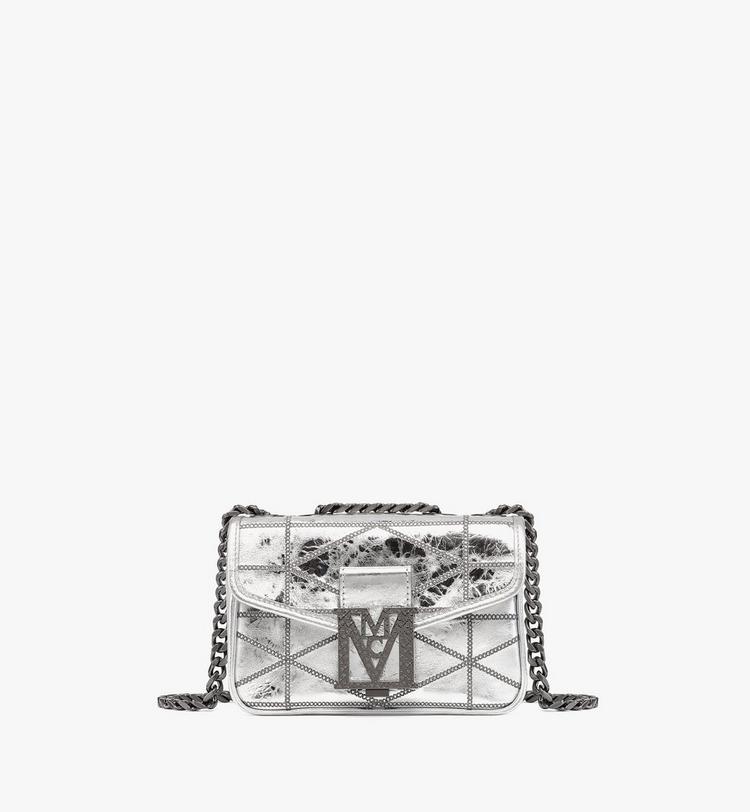 MCM Travia Quilted Shoulder Bag in Crash Calf Leather Outlet