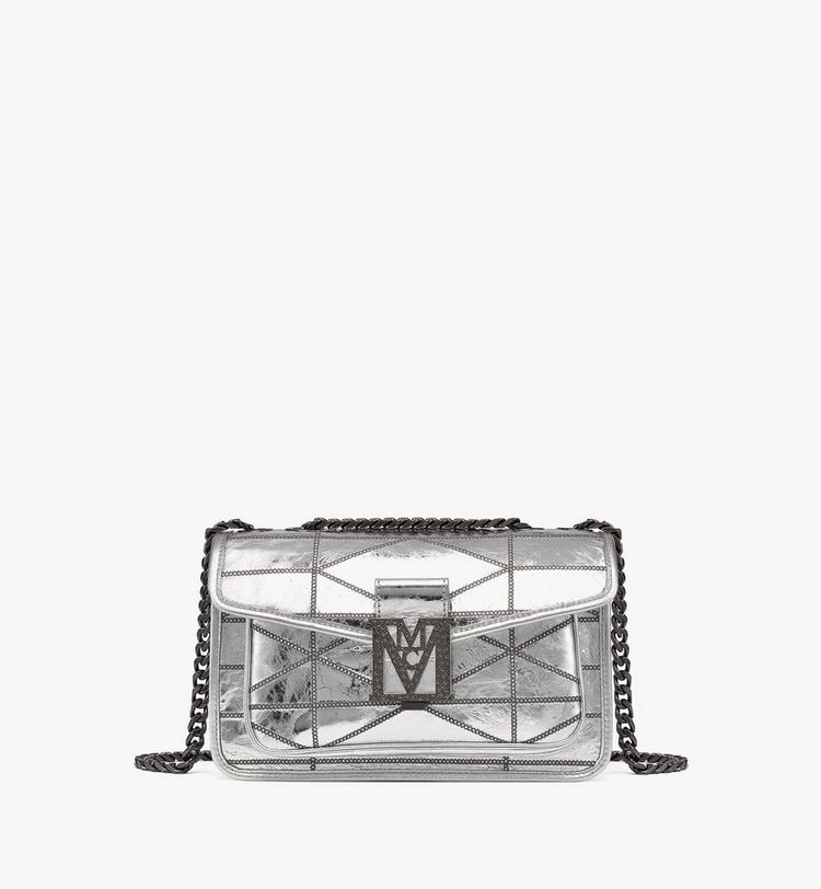 MCM Travia Quilted Shoulder Bag in Crash Calf Leather Liquidación
