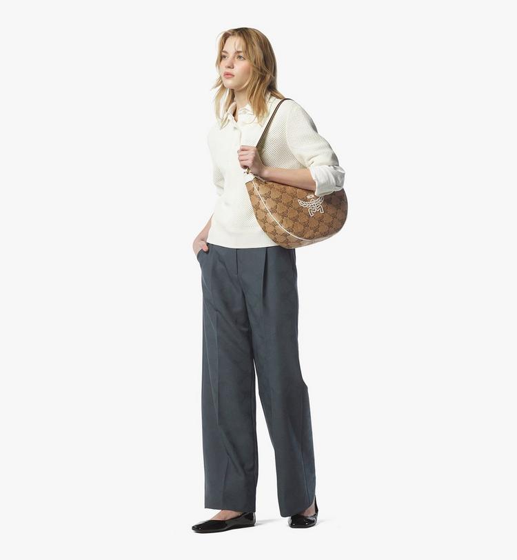 MCM Himmel Ascending Moon Hobo in Lauretos Raffia Jacquard Últimos 3 días